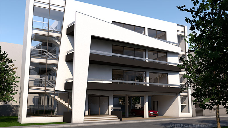 apartment building access view