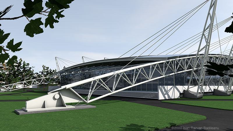 sports hall structure view