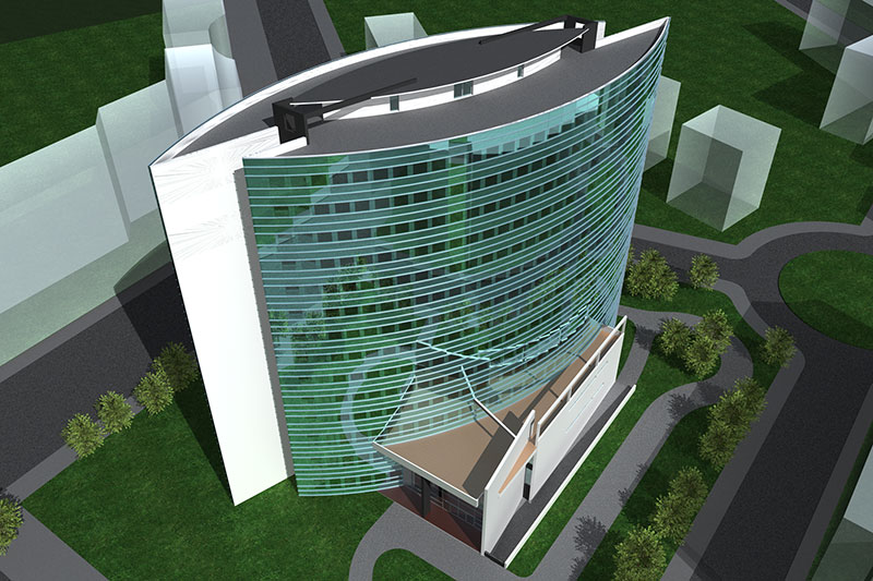 urban hotel top view