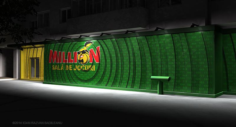 million facade night view