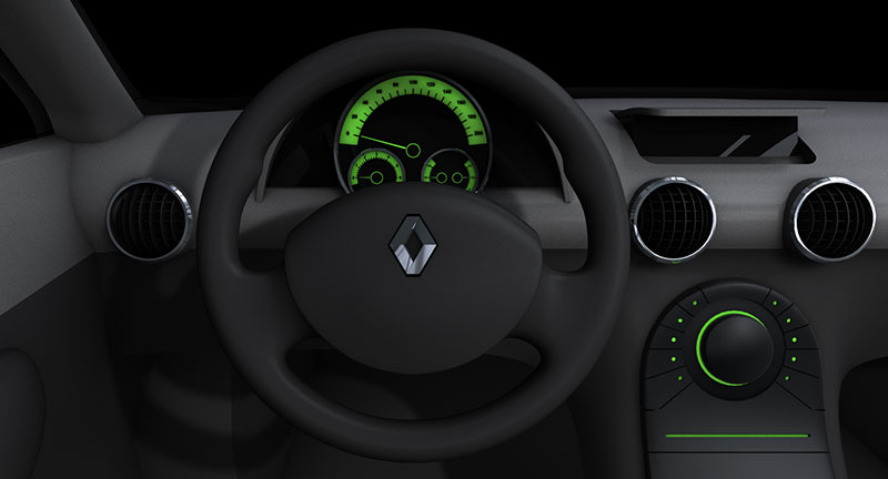 car dash board view